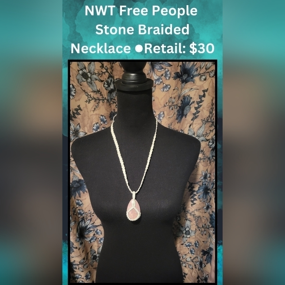 Free People Gold Braided Necklace with Pendant